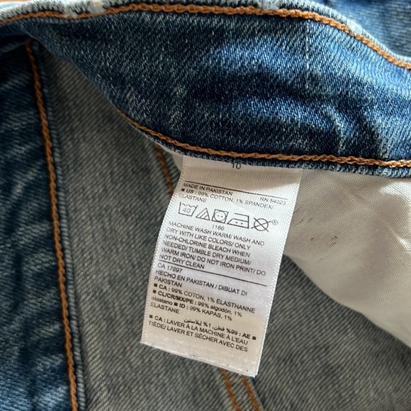 Extra High-Waisted Sky-Hi Straight Rigid Jeans -size 10 color Fleur - Picture 3 of 5